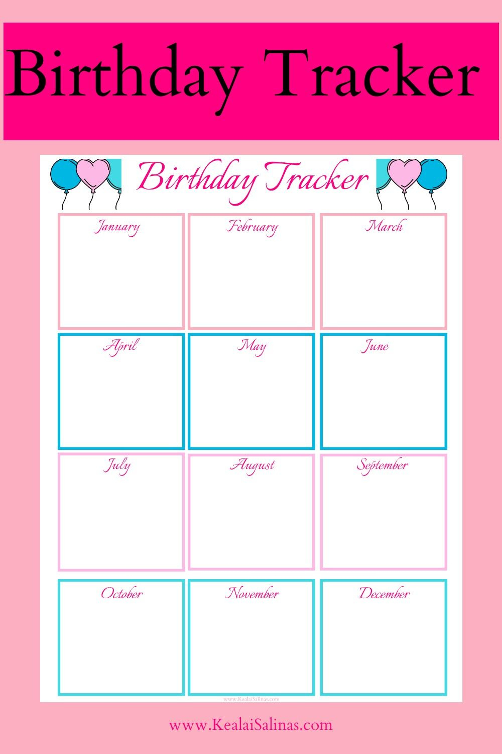 Birthday Tracker Birthday Tracker Free Birthday Stuff Printables