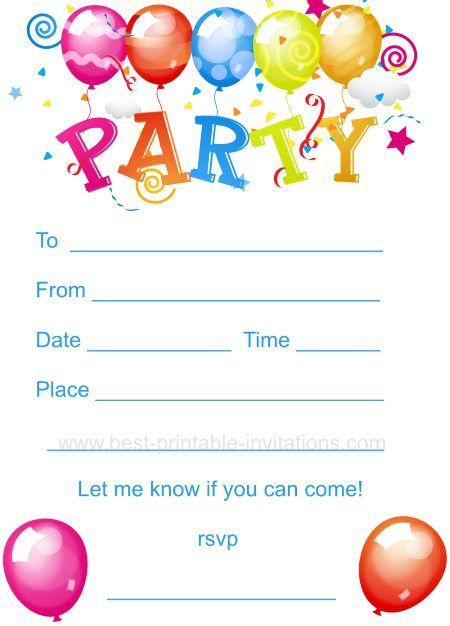 Blank Free Printable Birthday Invitations FREE PRINTABLE TEMPLATES