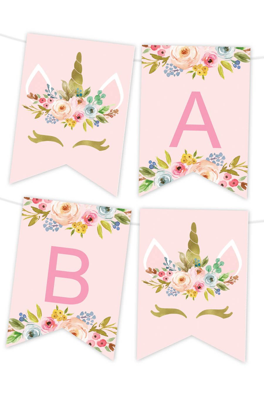 Blush Floral Printable Banner Birthday Banner Free Printable Happy 