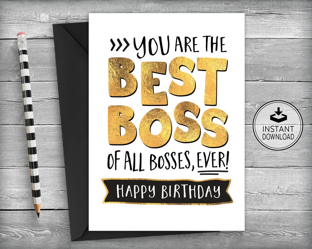 Boss Birthday Card Card For Boss Boss Appreciation Card