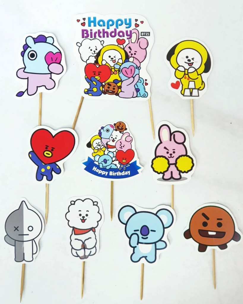 Bt21 Sticker Zazzlecom Birthday Cake Topper Printable Bt21 Happy 