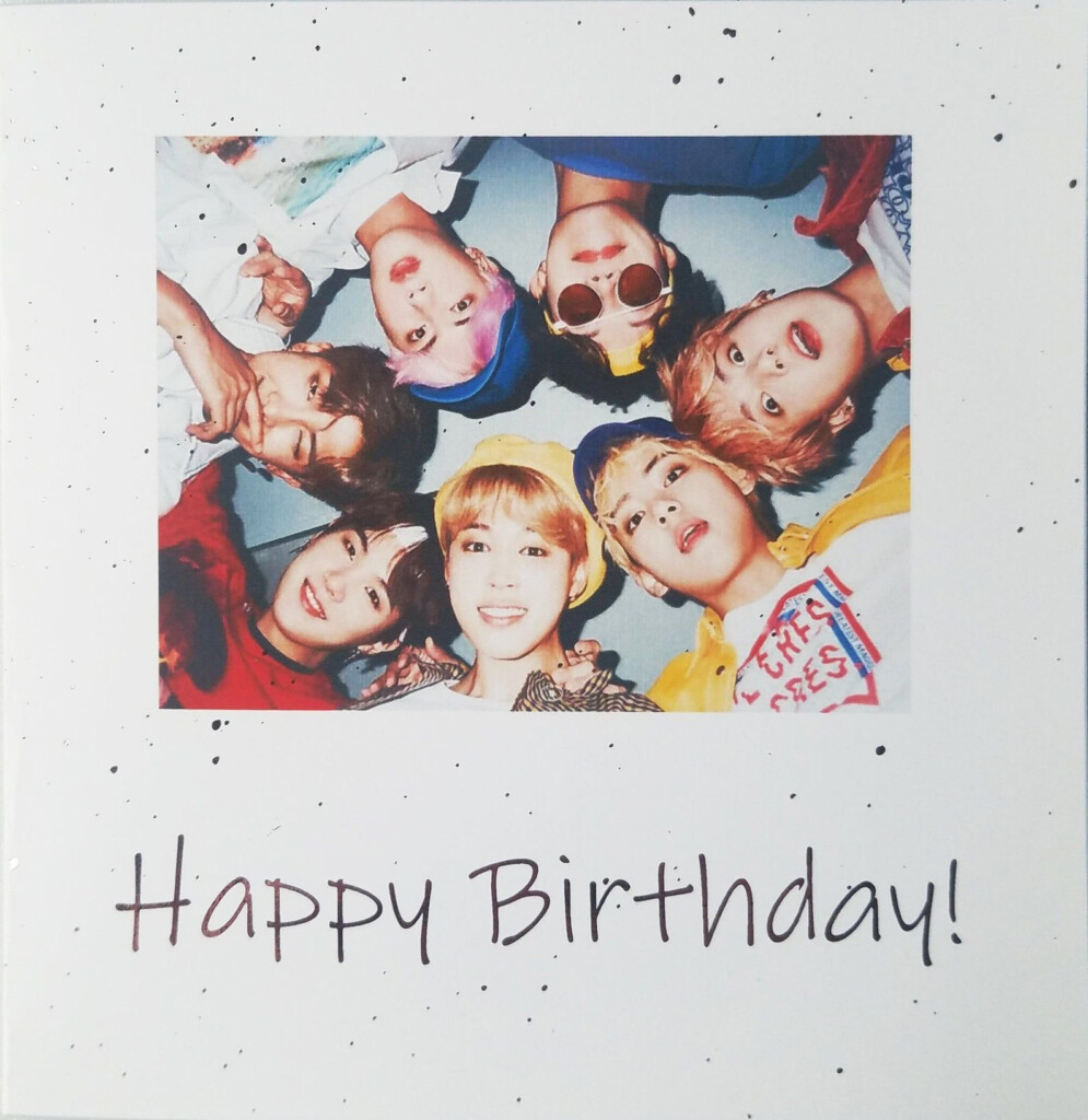 BTS Happy Birthday Foil Customizable Card Rose Gold Pink Bangtan 