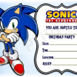 Buy Sonic The Hedgehog Birthday Party Invites Landscape Frame Design