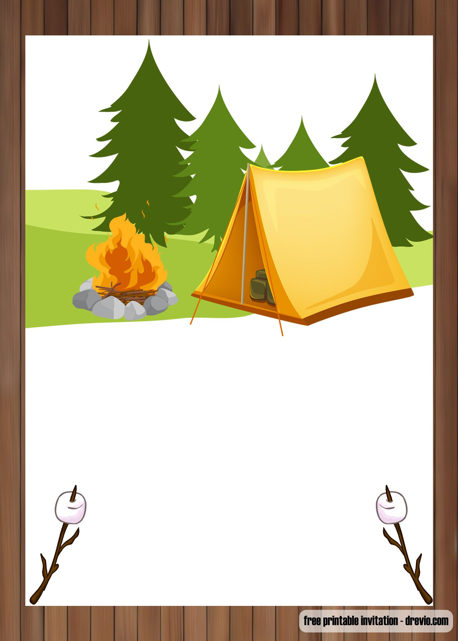 Camping Birthday Party Invitations Free Printable Printable Templates