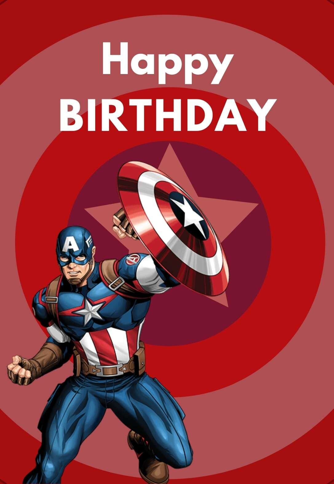 Captain America Printable Birthday Cards PRINTBIRTHDAY CARDS