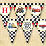 Cars Happy Birthday Banner Cars Pennant Banner Instant Etsy