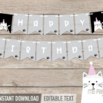 Cat Party Banner Kitty Cat Party Kitten Birthday Party INSTANT