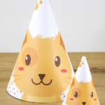 Cat Themed Birthday Party Hat Printable Boy Tabby Press Print Party