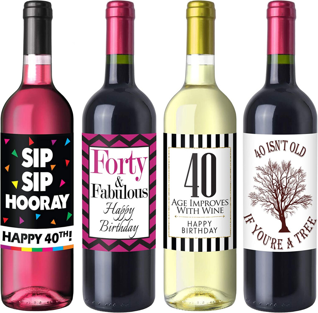 Chic 40th Birthday Wine Label Pack Birthday Party Supplies Ideas And 