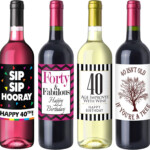 Chic 40th Birthday Wine Label Pack Birthday Party Supplies Ideas And