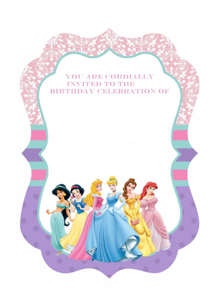 Cool FREE Template Free Printable Ornate Disney Princesses Invit 