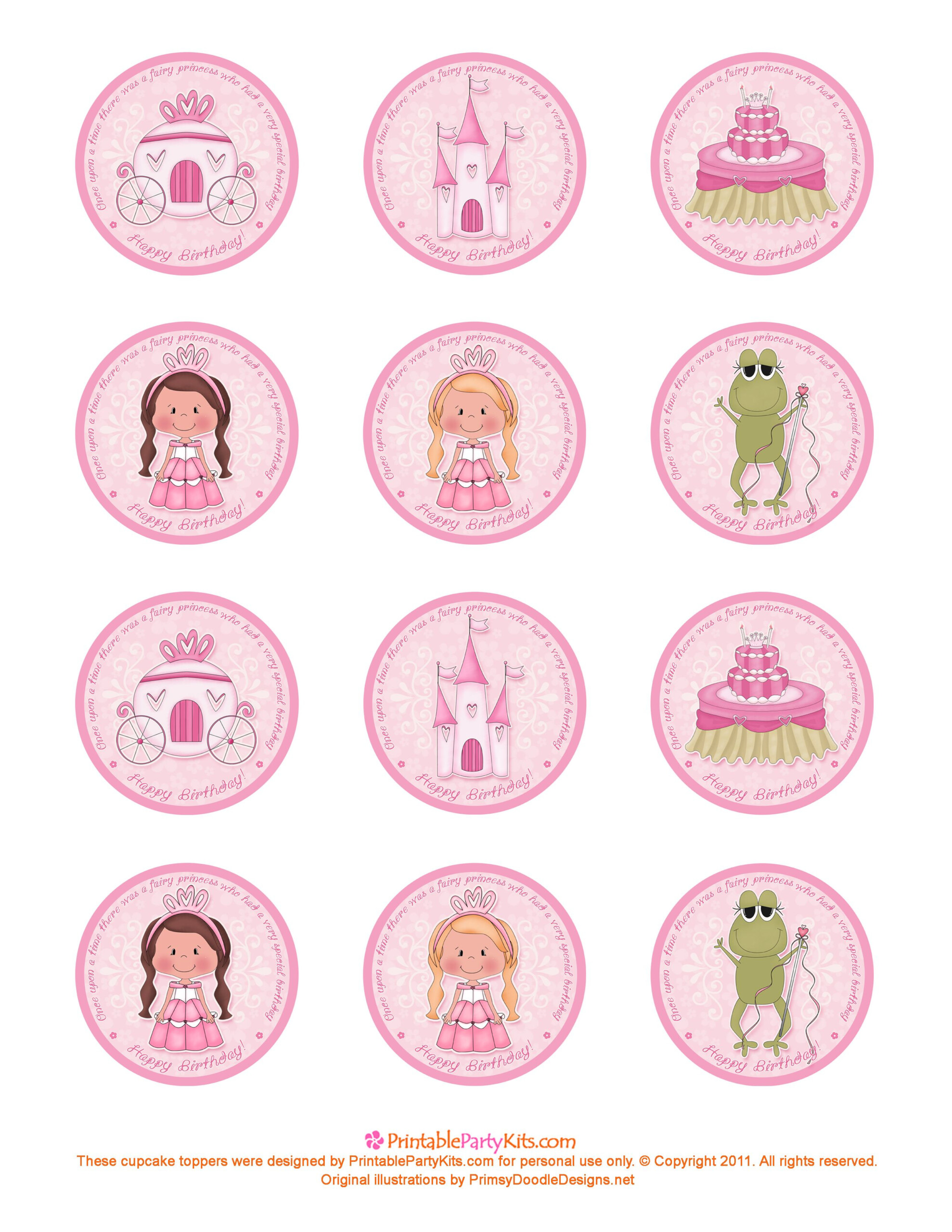 Cupcake Toppers That Go With The Invites Princess Cupcake Toppers