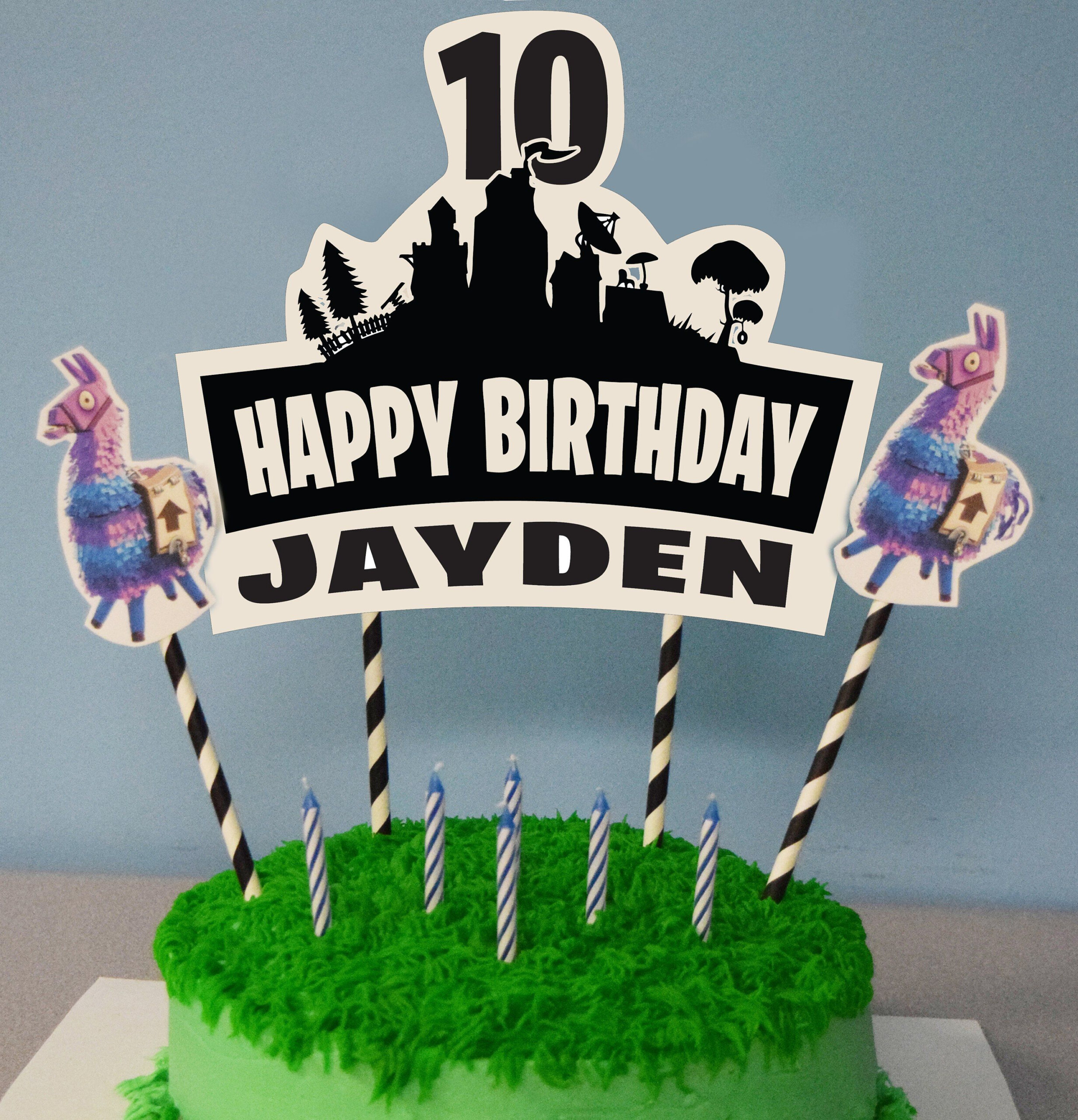 Custom Cake Topper Personalized Printable PDF Diy Fortnite Cake 