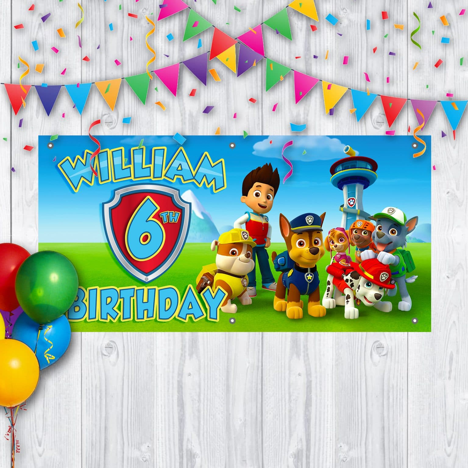 Custom Paw Patrol Birthday Banner Weatherproofing