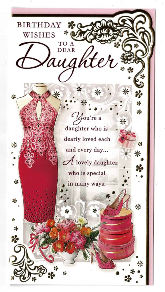 Daughter Birthday Card With Sentiment Verse Birthday Wishes To A Dear 