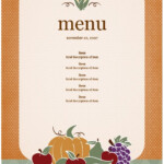 Dinner Party Menu Templates Free Download Menu Template Download