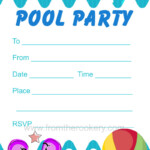 Dinywageman Printable Birthday Invitations Pool Party