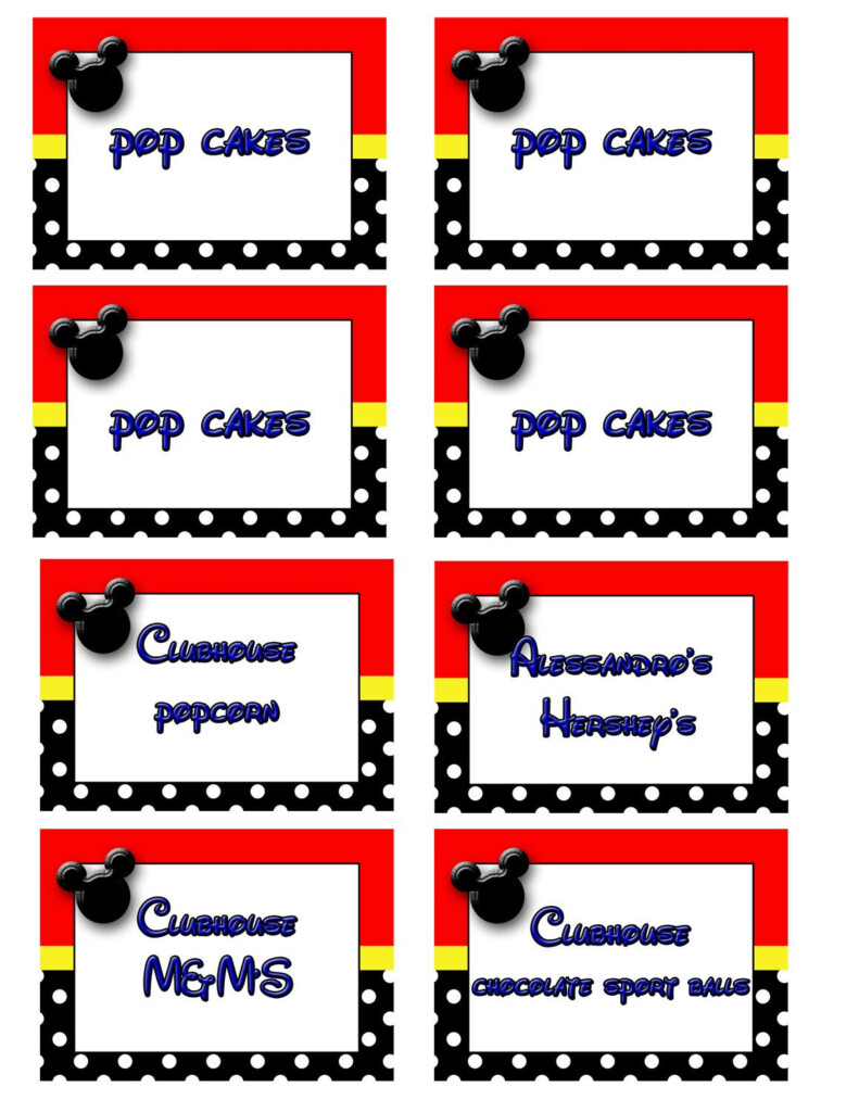 DIY Printable Buffet Cards Mickey Mouse Inspired Food Labels 6 95 