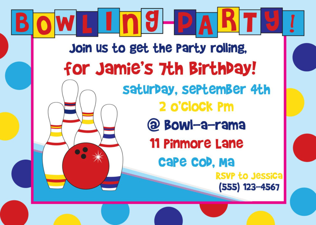 Dormouseworld Free Printable Bowling Birthday Party Invitation Templates