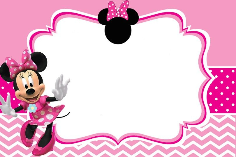 Download FREE Printable Minnie Mouse Pinky Birthday Invitation Template 