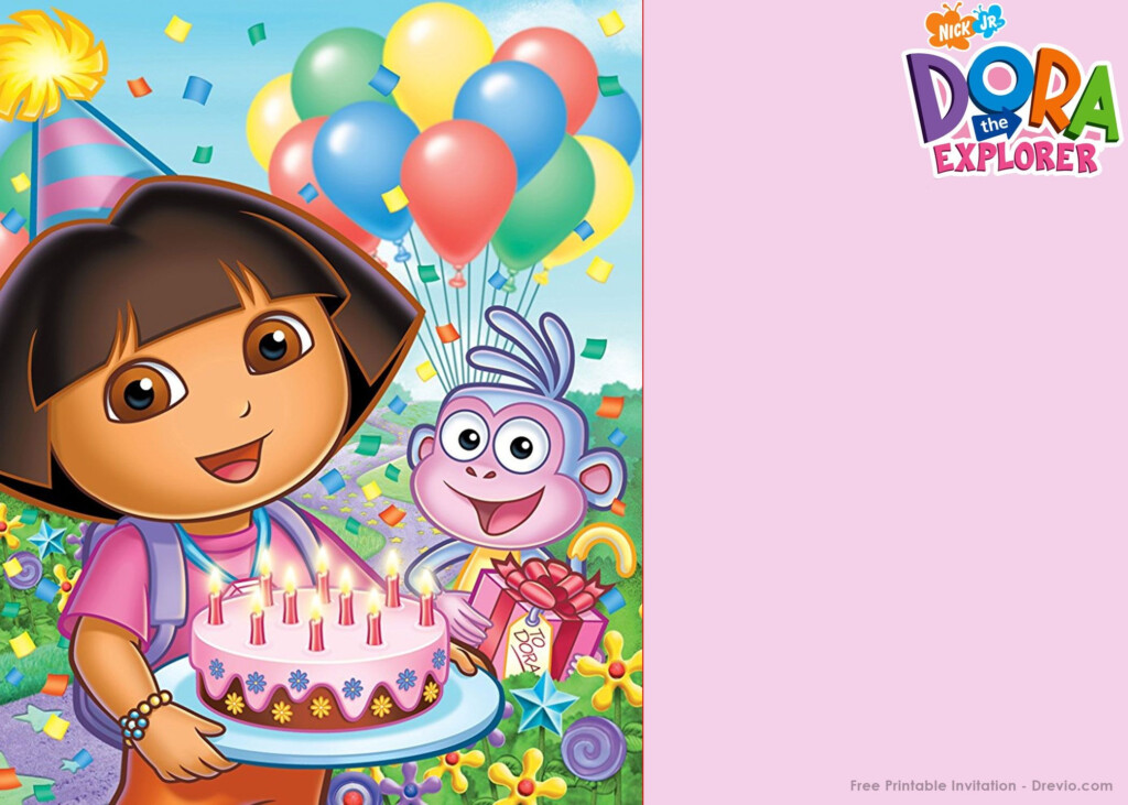 Download Free Template Dora The Explorer Birthday Party Invitations 