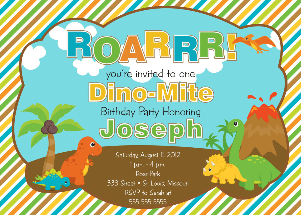 Download FREE Template Free Printable Dinosaur Birthday Invitations 