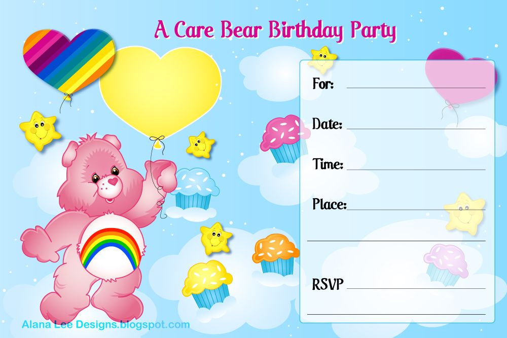 Download Your FREE Care Bear Invitations med resolution Jpeg Just