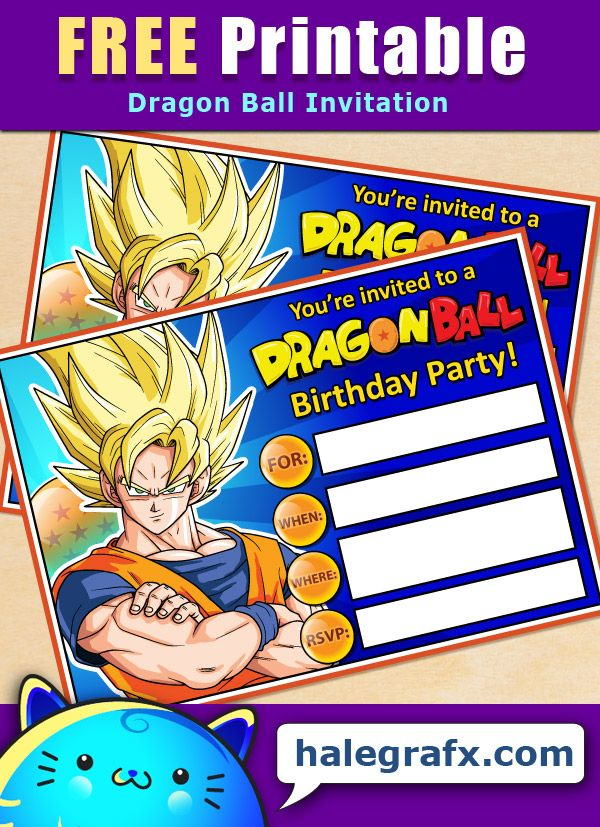 Dragon Ball Z Birthday Card Printable Printable Word Searches