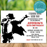 Editable Michael Jackson Birthday Invitation Instant Download