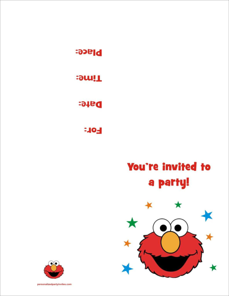 Elmo Free Printable Birthday Party Invitation Personalized In Elmo 