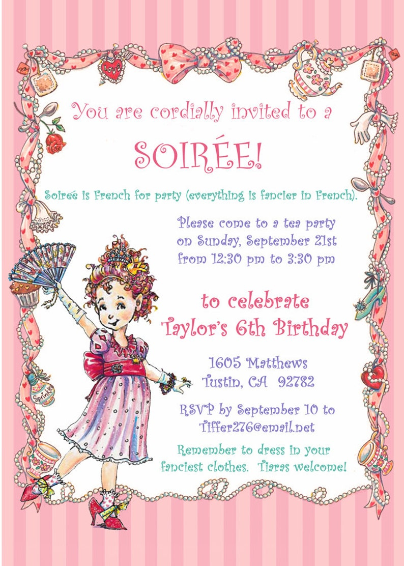 Fancy Nancy Party Invitation 5xx7 YOU Etsy