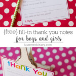 Fill in Printable Thank You Notes For Kids Birthday Thank You Cards