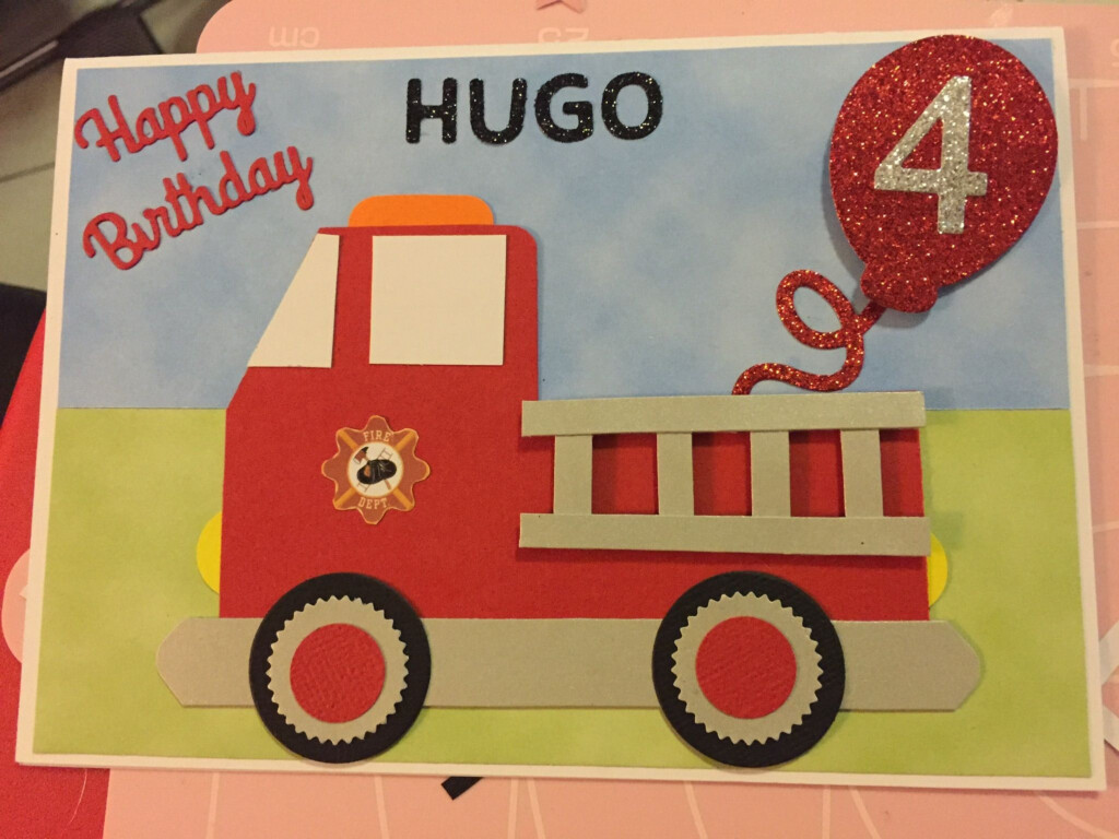 Fire Truck Birthday Card Firetruck Birthday Birthday Cards Bird Cards