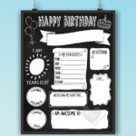 First Birthday Chalkboard Template Free Nisma Info