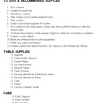 First Birthday Party Checklist Printable Ethyl Coker