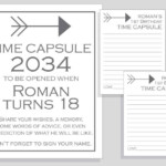 First Birthday Time Capsule Arrow Printable Sign And Cards DIY Etsy