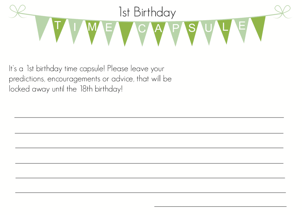 First Birthday Time Capsule With Free Printable I Heart Nap Time