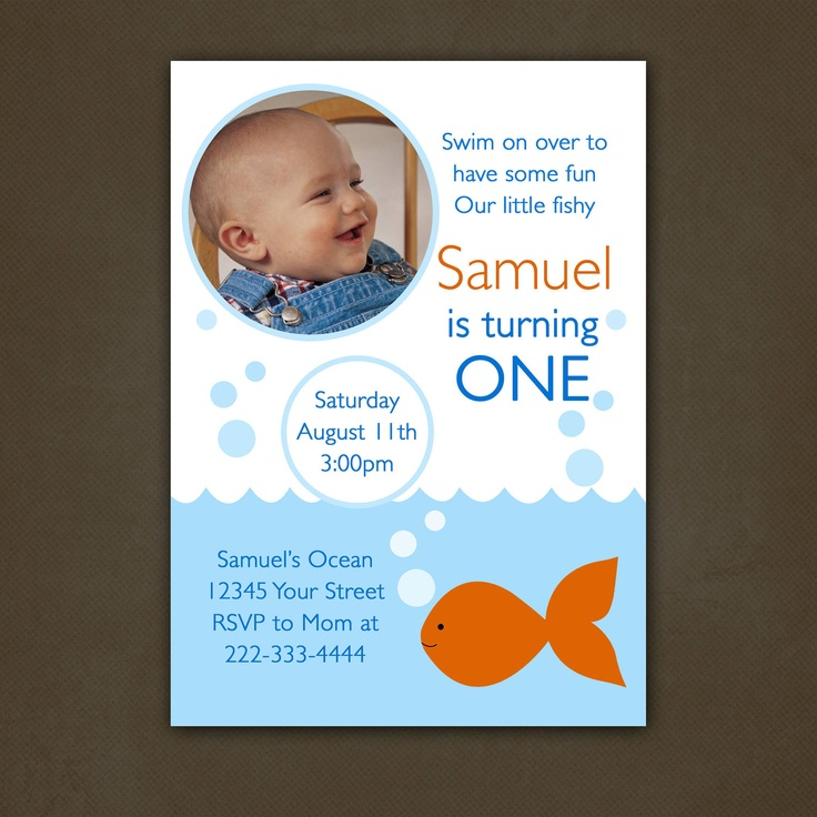 Fish Birthday Invitations Printable Or Printed Invitations Etsy 