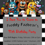 Five Nights At Freddy s Custom Birthday Invitation You Print Save