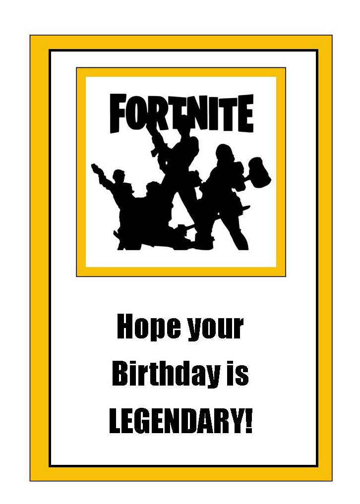 Fortnite Legendary Happy Birthday Card Printable Download Etsy