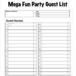 FREE 8 Guest List Samples In PDF MS Word Excel