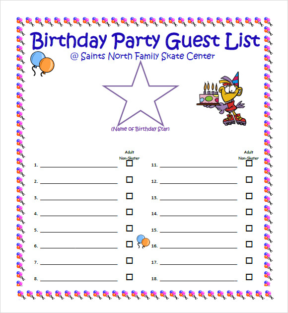 FREE 8 Guest List Samples In PDF MS Word Excel