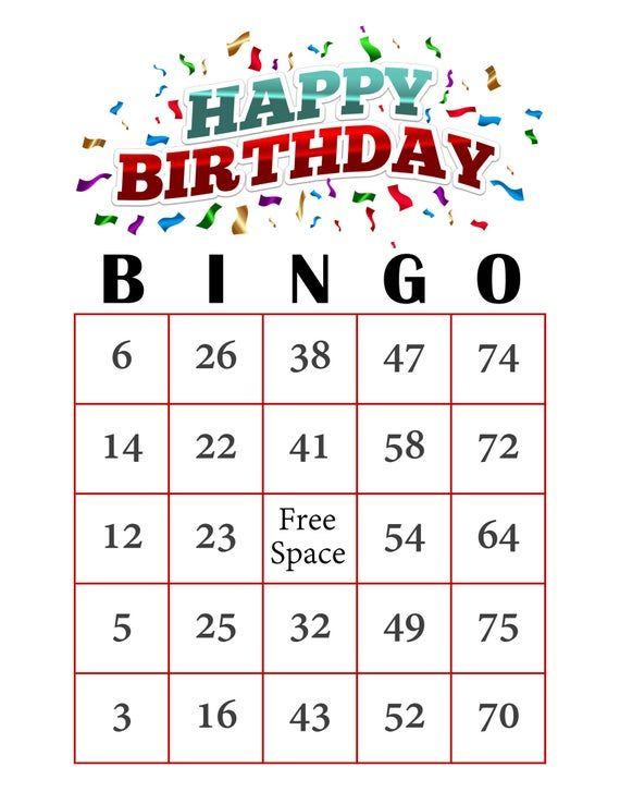 Free Birthday Bingo Printable Printable Word Searches