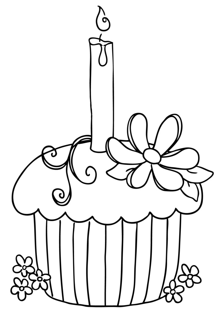 Free Birthday Cupcake Clipart Black And White Download Free Birthday 