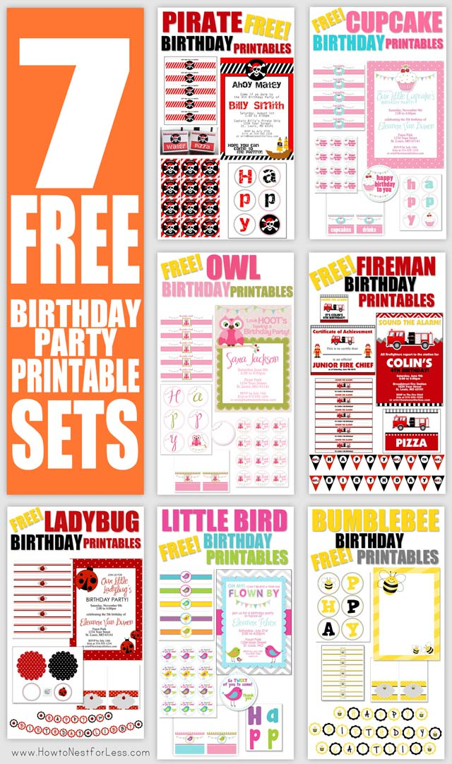 FREE Birthday Party Printables How To Nest For Less