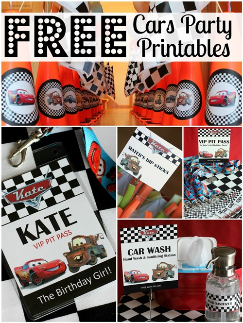 FREE Cars Birthday Party Printables