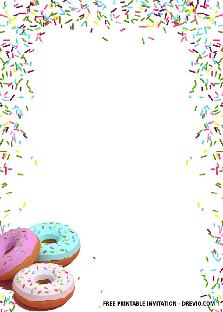 FREE Donut Themed Birthday Invitation Templates Free Printable 