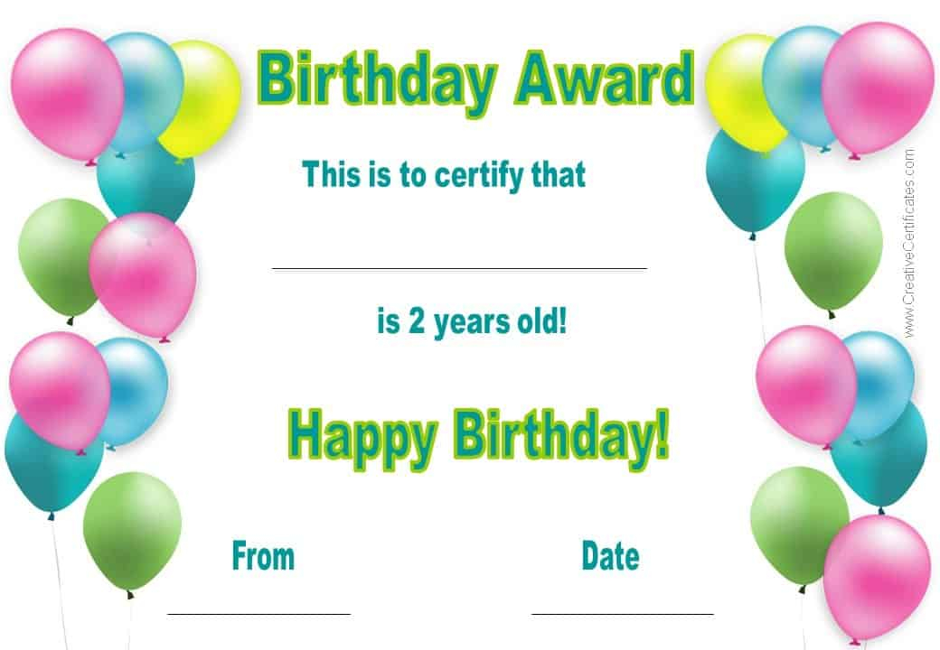 Free Happy Birthday Certificate Template Customize Online