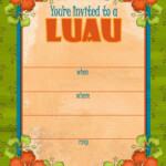 Free Hawaiian Luau Invites Luau Invitations Luau Party Invitations