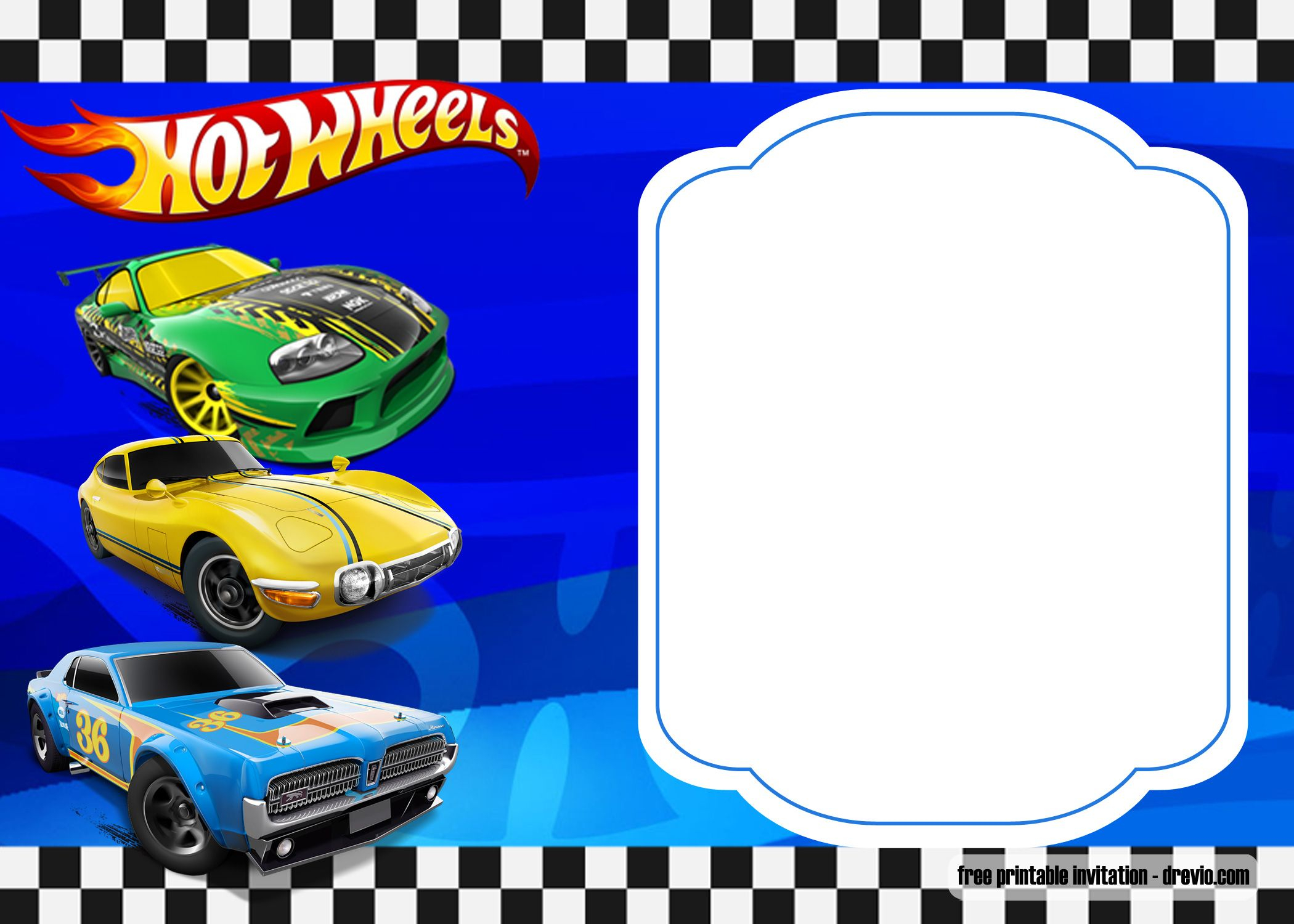 FREE Hot Wheels Birthday Invitation Templates Hot Wheels Invitations 